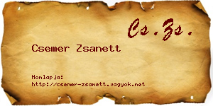 Csemer Zsanett névjegykártya
