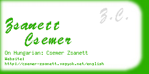 zsanett csemer business card